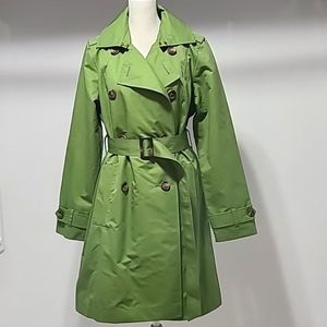 LL Bean Green Trench Coat Jacket S preppy Cool school trendy dainty